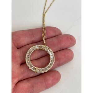 Gold Plated Sterling Silver Circular Necklace Cote D’Argent FZN Crystal Circle